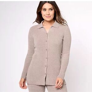 Barefoot Dreams Cozy Chic Ultra Lite Ribbed Button Down Cardi Size Small